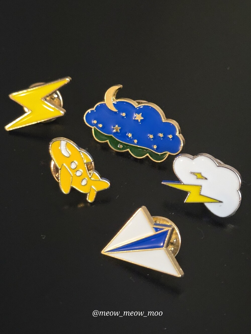 5-Piece Kawaii Sky & Weather Enamel Pin Set